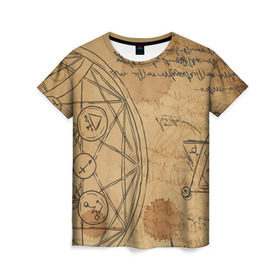 Женская футболка 3D с принтом Код да Винчи в Петрозаводске, 100% полиэфир ( синтетическое хлопкоподобное полотно) | прямой крой, круглый вырез горловины, длина до линии бедер | загадки | знаки | история | культура | майя | надпись | тайна