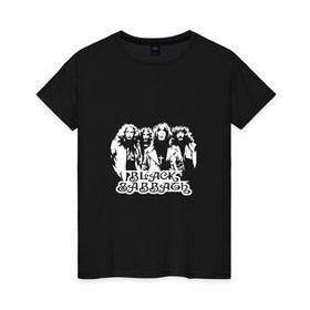 Женская футболка хлопок с принтом Группа Black Sabbath в Петрозаводске, 100% хлопок | прямой крой, круглый вырез горловины, длина до линии бедер, слегка спущенное плечо | 