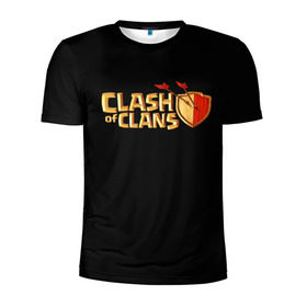 Мужская футболка 3D спортивная с принтом Clash of Clans в Петрозаводске, 100% полиэстер с улучшенными характеристиками | приталенный силуэт, круглая горловина, широкие плечи, сужается к линии бедра | Тематика изображения на принте: игра | кланс | клэш | онлайн | оф | стратегия