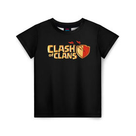 Детская футболка 3D с принтом Clash of Clans в Петрозаводске, 100% гипоаллергенный полиэфир | прямой крой, круглый вырез горловины, длина до линии бедер, чуть спущенное плечо, ткань немного тянется | игра | кланс | клэш | онлайн | оф | стратегия