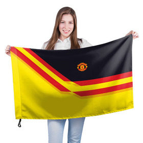Флаг 3D с принтом Manchester United 2018 в Петрозаводске, 100% полиэстер | плотность ткани — 95 г/м2, размер — 67 х 109 см. Принт наносится с одной стороны | манчестер юнайтед | эмблема