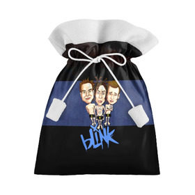 Подарочный 3D мешок с принтом Группа Blink-182 в Петрозаводске, 100% полиэстер | Размер: 29*39 см | blink | альтернативный рок | блинк | группа | марк хоппус | музыка | мэтт скиба | надпись | панк | панк рок | песни | поп панк | рок | синий | скейт панк | трэвис баркер