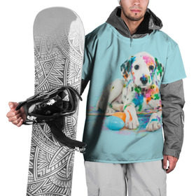 Накидка на куртку 3D с принтом Юный художник в Петрозаводске, 100% полиэстер |  | Тематика изображения на принте: animal | dog | дог | долматинец | друг | краски | собака | художник | щенок