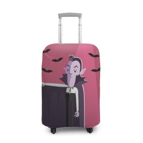 Чехол для чемодана 3D с принтом Дракула в Петрозаводске, 86% полиэфир, 14% спандекс | двустороннее нанесение принта, прорези для ручек и колес | dracula | halloween | helloween | вампир | день всех святых | детям | для детей | хеллоуин | хеловин | хэллоуин