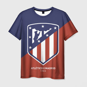 Мужская футболка 3D с принтом Атлетико Мадрид в Петрозаводске, 100% полиэфир | прямой крой, круглый вырез горловины, длина до линии бедер | atletico madrid | атлетико мадрид
