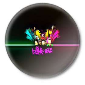 Значок с принтом Группа Blink-182 в Петрозаводске,  металл | круглая форма, металлическая застежка в виде булавки | 