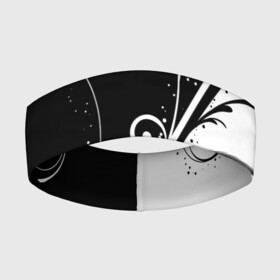 Повязка на голову 3D с принтом Цветочный узор Black  White в Петрозаводске,  |  | абстракция | белый | инь янь | модные | прикольные картинки | природа | растения | тренды | узоры | цветы | черный