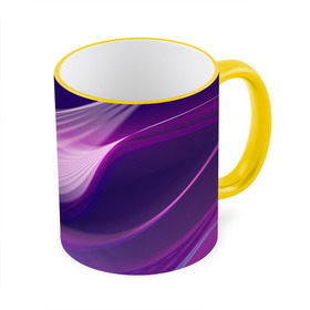 Кружка с принтом Фиолетовые Волны в Петрозаводске, керамика | ёмкость 330 мл | линии | узоры | фиолетовый | цвет