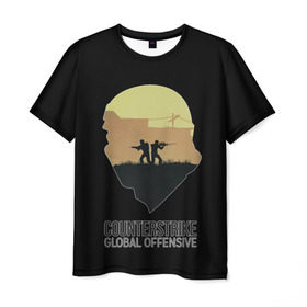 Мужская футболка 3D с принтом Counter-Strike в Петрозаводске, 100% полиэфир | прямой крой, круглый вырез горловины, длина до линии бедер | cs go | игра | контер | страйк | шутер