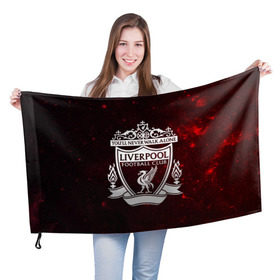 Флаг 3D с принтом Liverpool в Петрозаводске, 100% полиэстер | плотность ткани — 95 г/м2, размер — 67 х 109 см. Принт наносится с одной стороны | ливерпуль