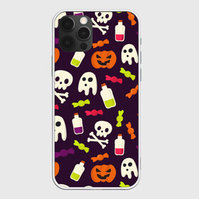 Чехол для iPhone 12 Pro Max с принтом Halloween в Петрозаводске, Силикон |  | halloween | сладости | тыква | хэллоуин | череп