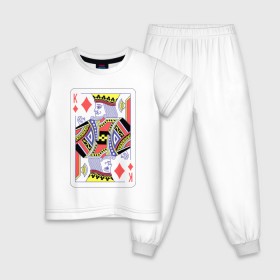 Детская пижама хлопок с принтом Король буби в Петрозаводске, 100% хлопок |  брюки и футболка прямого кроя, без карманов, на брюках мягкая резинка на поясе и по низу штанин
 | азарт | атласная | бубей | бубны | карты | колода | масть