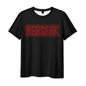 Мужская футболка 3D с принтом BERSERK в Петрозаводске, 100% полиэфир | прямой крой, круглый вырез горловины, длина до линии бедер | Тематика изображения на принте: аниме | берсерк | гатс | гриффит | доспех берсерка | черный мечник