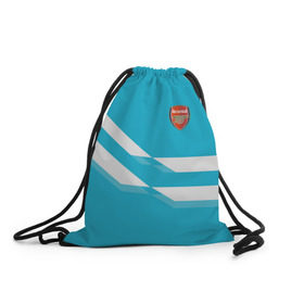 Рюкзак-мешок 3D с принтом Арсенал / FC Arsenal 2018 Blue в Петрозаводске, 100% полиэстер | плотность ткани — 200 г/м2, размер — 35 х 45 см; лямки — толстые шнурки, застежка на шнуровке, без карманов и подкладки | 