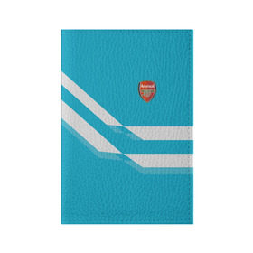 Обложка для паспорта матовая кожа с принтом Арсенал / FC Arsenal 2018 Blue в Петрозаводске, натуральная матовая кожа | размер 19,3 х 13,7 см; прозрачные пластиковые крепления | 