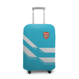 Чехол для чемодана 3D с принтом Арсенал / FC Arsenal 2018 Blue в Петрозаводске, 86% полиэфир, 14% спандекс | двустороннее нанесение принта, прорези для ручек и колес | 