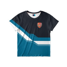Детская футболка 3D с принтом Арсенал / FC Arsenal 2018 #1 в Петрозаводске, 100% гипоаллергенный полиэфир | прямой крой, круглый вырез горловины, длина до линии бедер, чуть спущенное плечо, ткань немного тянется | fc | геометрия | эмблема