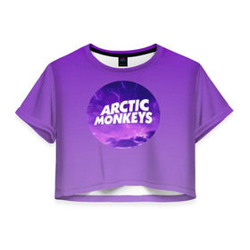 Женская футболка 3D укороченная с принтом Arctic Monkeys в Петрозаводске, 100% полиэстер | круглая горловина, длина футболки до линии талии, рукава с отворотами | алекс тёрнер | арктик | арктические мартышки | гаражный | группа | джейми кук | инди рок | манкис | музыка | мэтт хелдер | ник о мэлли | обезьяна | постпанк ривайвл | психоделический | рок