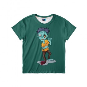 Детская футболка 3D с принтом Ночь зомби в Петрозаводске, 100% гипоаллергенный полиэфир | прямой крой, круглый вырез горловины, длина до линии бедер, чуть спущенное плечо, ткань немного тянется | halloween | зомби | монстр | праздник | хэллоуин