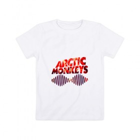 Детская футболка хлопок с принтом Arctic Monkeys в Петрозаводске, 100% хлопок | круглый вырез горловины, полуприлегающий силуэт, длина до линии бедер | 
