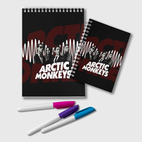 Блокнот с принтом Группа Arctic Monkeys в Петрозаводске, 100% бумага | 48 листов, плотность листов — 60 г/м2, плотность картонной обложки — 250 г/м2. Листы скреплены удобной пружинной спиралью. Цвет линий — светло-серый
 | алекс тёрнер | арктик | арктические мартышки | гаражный | группа | дж ейми кук | инди рок | манкис | музыка | мэтт хелдер | ник о мэлли | обезьяна | постпанк ривайвл | психоделический | рок