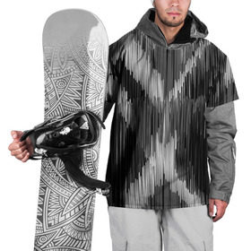 Накидка на куртку 3D с принтом Черно-белая штриховка в Петрозаводске, 100% полиэстер |  | watercolor | абстракция красок | акварель | брызги красок | краска | потертость красок
