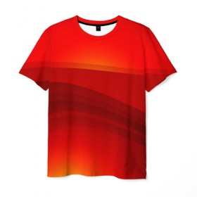 Мужская футболка 3D с принтом Red line Fire в Петрозаводске, 100% полиэфир | прямой крой, круглый вырез горловины, длина до линии бедер | Тематика изображения на принте: fire | абстракция | геометрия | красный | линии | огонь | пекло | полосы | узоры | ярость