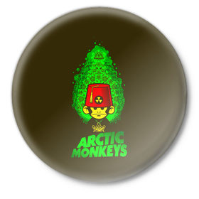 Значок с принтом Arctic Monkeys обезьянка в Петрозаводске,  металл | круглая форма, металлическая застежка в виде булавки | 