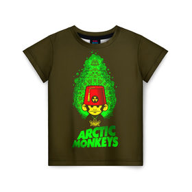 Детская футболка 3D с принтом Arctic Monkeys обезьянка в Петрозаводске, 100% гипоаллергенный полиэфир | прямой крой, круглый вырез горловины, длина до линии бедер, чуть спущенное плечо, ткань немного тянется | Тематика изображения на принте: 