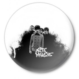 Значок с принтом Группа Arctic Monkeys в Петрозаводске,  металл | круглая форма, металлическая застежка в виде булавки | arctic monkeys обезьянка