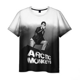 Мужская футболка 3D с принтом Солист Arctic Monkeys в Петрозаводске, 100% полиэфир | прямой крой, круглый вырез горловины, длина до линии бедер | Тематика изображения на принте: алекс тёрнер | арктик | арктические мартышки | гаражный | группа | джейми кук | инди рок | манкис | музыка | мэтт хелдер | ник о мэлли | обезьяна | постпанк ривайвл | психоделический | рок