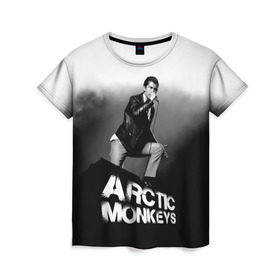 Женская футболка 3D с принтом Солист Arctic Monkeys в Петрозаводске, 100% полиэфир ( синтетическое хлопкоподобное полотно) | прямой крой, круглый вырез горловины, длина до линии бедер | алекс тёрнер | арктик | арктические мартышки | гаражный | группа | джейми кук | инди рок | манкис | музыка | мэтт хелдер | ник о мэлли | обезьяна | постпанк ривайвл | психоделический | рок
