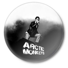 Значок с принтом Солист Arctic Monkeys в Петрозаводске,  металл | круглая форма, металлическая застежка в виде булавки | алекс тёрнер | арктик | арктические мартышки | гаражный | группа | джейми кук | инди рок | манкис | музыка | мэтт хелдер | ник о мэлли | обезьяна | постпанк ривайвл | психоделический | рок