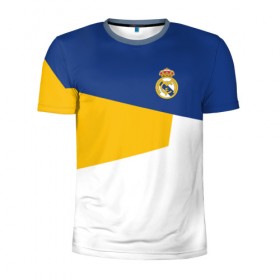 Мужская футболка 3D спортивная с принтом Real Madrid 2018 #6 в Петрозаводске, 100% полиэстер с улучшенными характеристиками | приталенный силуэт, круглая горловина, широкие плечи, сужается к линии бедра | emirates | fc | real madrid | клуб | мяч | реал мадрид