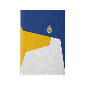 Обложка для паспорта матовая кожа с принтом Real Madrid 2018 #6 в Петрозаводске, натуральная матовая кожа | размер 19,3 х 13,7 см; прозрачные пластиковые крепления | Тематика изображения на принте: emirates | fc | real madrid | клуб | мяч | реал мадрид