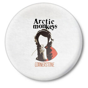 Значок с принтом Arctic Monkeys cornerstone в Петрозаводске,  металл | круглая форма, металлическая застежка в виде булавки | Тематика изображения на принте: алекс тёрнер | арктик | арктические мартышки | гаражный | группа | джейми кук | инди рок | манкис | музыка | мэтт хелдер | ник о мэлли | обезьяна | постпанк ривайвл | психоделический | рок