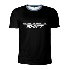 Мужская футболка 3D спортивная с принтом Need For Speed: SHIFT в Петрозаводске, 100% полиэстер с улучшенными характеристиками | приталенный силуэт, круглая горловина, широкие плечи, сужается к линии бедра | car | crew | dirt | forza | grid | nfs | race | гонки | машина | нфс