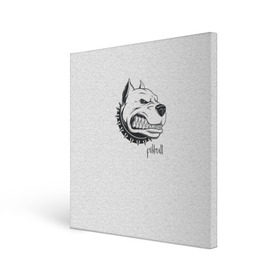 Холст квадратный с принтом Pitbull в Петрозаводске, 100% ПВХ |  | Тематика изображения на принте: dog | питбуль | порода | рисунок | собака