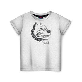 Детская футболка 3D с принтом Pitbull в Петрозаводске, 100% гипоаллергенный полиэфир | прямой крой, круглый вырез горловины, длина до линии бедер, чуть спущенное плечо, ткань немного тянется | dog | питбуль | порода | рисунок | собака