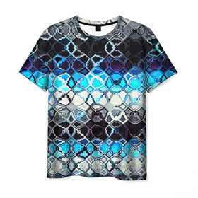 Мужская футболка 3D с принтом frost psychedelic в Петрозаводске, 100% полиэфир | прямой крой, круглый вырез горловины, длина до линии бедер | 