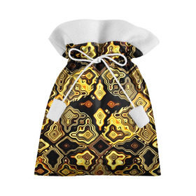 Подарочный 3D мешок с принтом Gold luxury в Петрозаводске, 100% полиэстер | Размер: 29*39 см | Тематика изображения на принте: волны | разводы | узоры