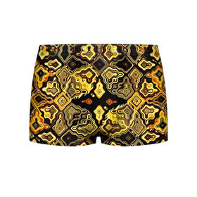 Мужские трусы 3D с принтом Gold luxury в Петрозаводске, 50% хлопок, 50% полиэстер | классическая посадка, на поясе мягкая тканевая резинка | Тематика изображения на принте: волны | разводы | узоры