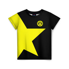 Детская футболка 3D с принтом FC Borussia Dortmund 2018 в Петрозаводске, 100% гипоаллергенный полиэфир | прямой крой, круглый вырез горловины, длина до линии бедер, чуть спущенное плечо, ткань немного тянется | Тематика изображения на принте: боруссия | дортмунд