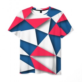 Мужская футболка 3D с принтом Geometry style в Петрозаводске, 100% полиэфир | прямой крой, круглый вырез горловины, длина до линии бедер | 