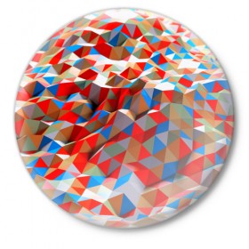Значок с принтом abstraction polygon в Петрозаводске,  металл | круглая форма, металлическая застежка в виде булавки | 