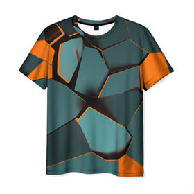 Мужская футболка 3D с принтом Нано в Петрозаводске, 100% полиэфир | прямой крой, круглый вырез горловины, длина до линии бедер | abstraction | абстракция | геометрия | грани | полигоны | сочетания | треугольники