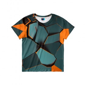 Детская футболка 3D с принтом Нано в Петрозаводске, 100% гипоаллергенный полиэфир | прямой крой, круглый вырез горловины, длина до линии бедер, чуть спущенное плечо, ткань немного тянется | abstraction | абстракция | геометрия | грани | полигоны | сочетания | треугольники