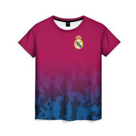 Женская футболка 3D с принтом Real Madrid 2018 Military 2 в Петрозаводске, 100% полиэфир ( синтетическое хлопкоподобное полотно) | прямой крой, круглый вырез горловины, длина до линии бедер | emirates | fc | real madrid | клуб | реал мадрид