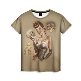 Женская футболка 3D с принтом LORDI в Петрозаводске, 100% полиэфир ( синтетическое хлопкоподобное полотно) | прямой крой, круглый вырез горловины, длина до линии бедер | mr. lordi | лорди