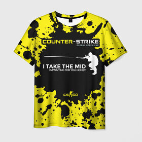 Мужская футболка 3D с принтом Counter-Strike Go Mid в Петрозаводске, 100% полиэфир | прямой крой, круглый вырез горловины, длина до линии бедер | cs go | global offensive | контр страйк | шутер